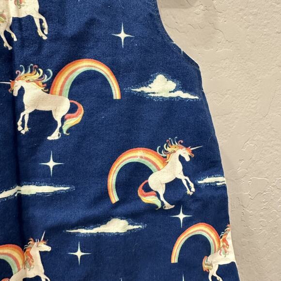 Lollipops & Daydreams Navy Blue Unicorns & Rainbows Tank Dress - Picture 3 of 6